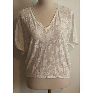 Women's White House Black Market Short Sleeve Tee XS White Beige